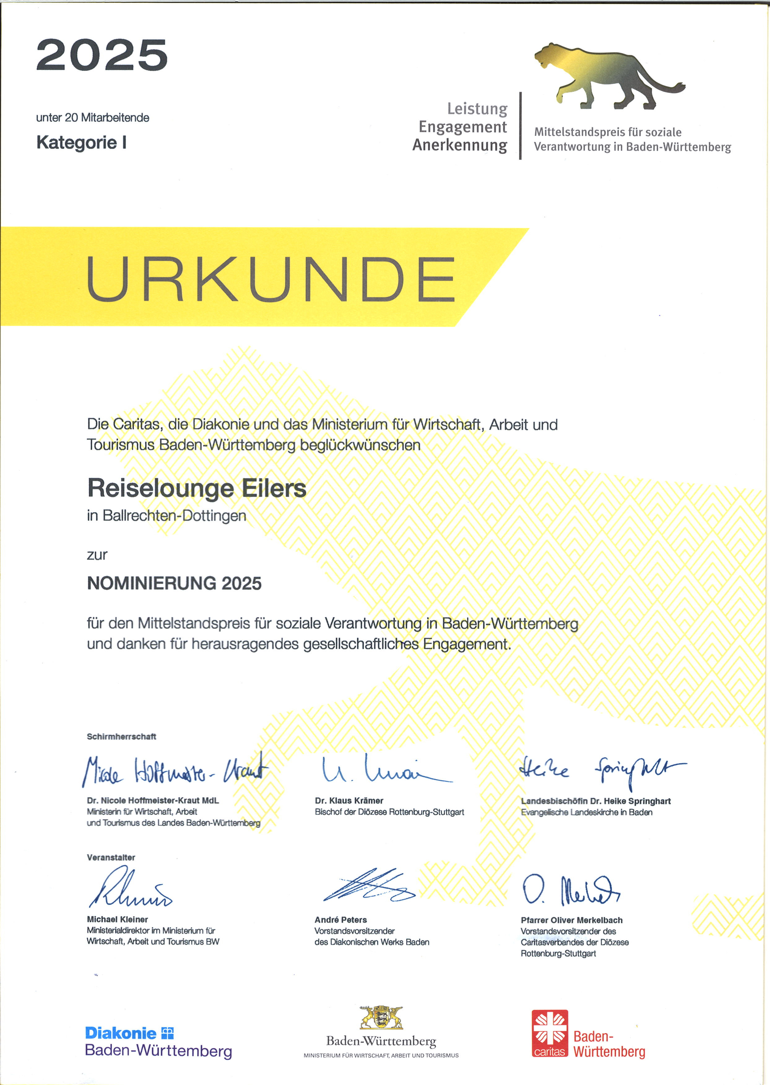 Beispielhaftes Unternehmen 2025